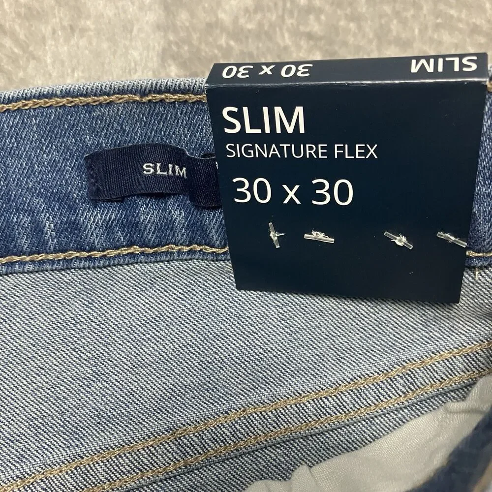 J Crew‎ Flex Jeans Mens 30x30 Light Wash Slim Signature Flex Stretch Denim AZ859